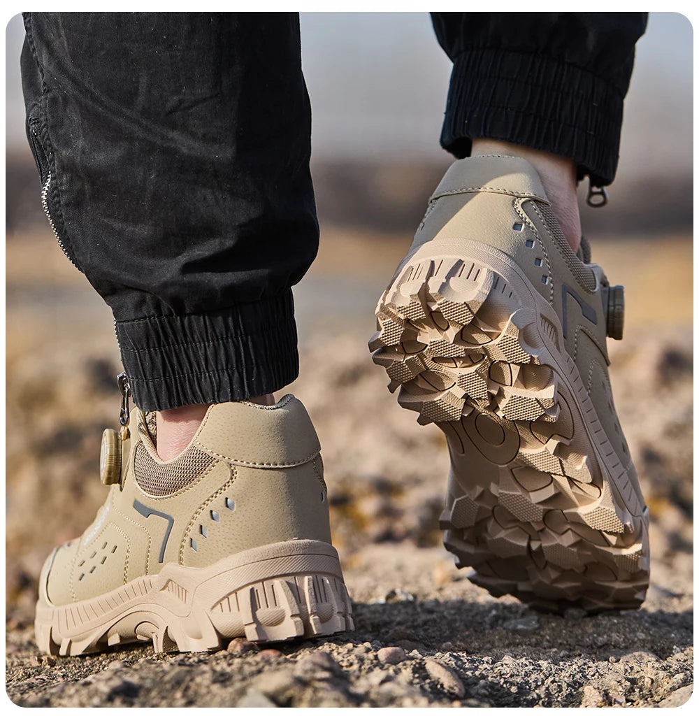 Botas de seguridad con puntera de acero para hombre - Calzado de trabajo resistente a perforaciones, antideslizante y duradero para la construcción y uso industrial en exteriores.