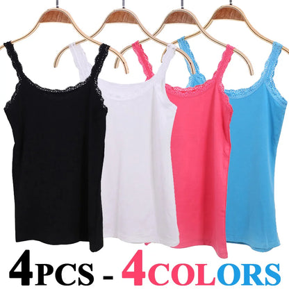 Camisola sexy de algodón suave para mujer, sin mangas, de encaje, ajustada, informal, corta, con encanto, ideal como regalo