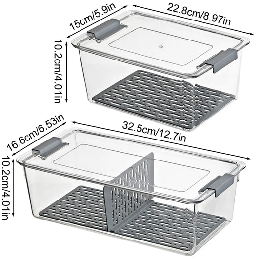 Organizador de refrigerador apilable, contenedores organizadores para refrigerador con tapas, contenedores transparentes para almacenar frutas, cajas para congelador, despensa y cocina.