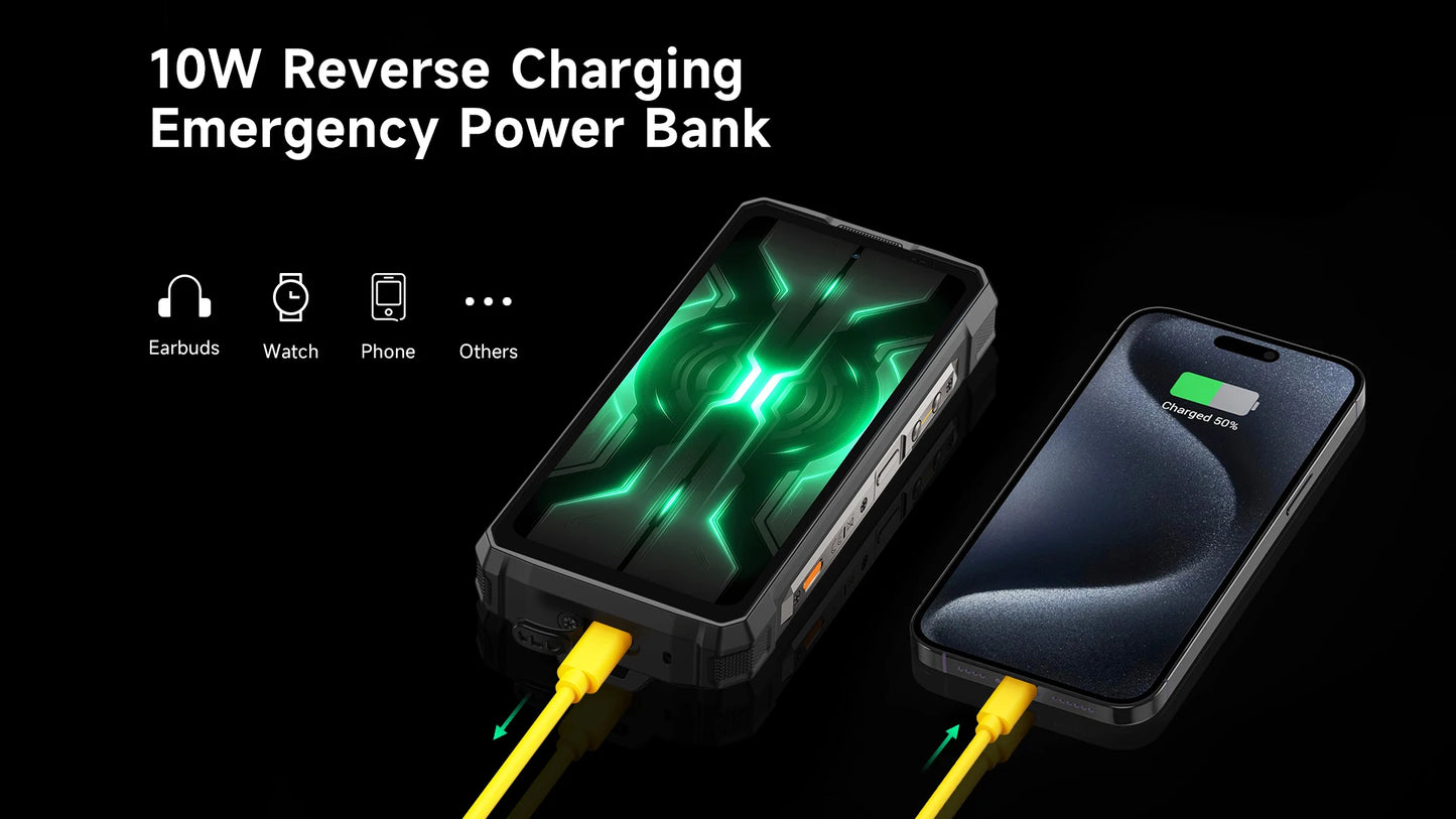 【Estreno mundial】Ulefone Armor 33 Pro 5G Teléfono resistente con batería de 25500 mAh, 512 GB de ROM, pantalla trasera de 6,59" y 3,4" a 120 Hz, NFC y Android.