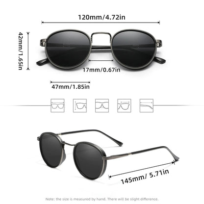 Gafas de sol de diseño retro con montura redonda para hombre, polarizadas, UV400, para mujer, accesorios informales para conducir.