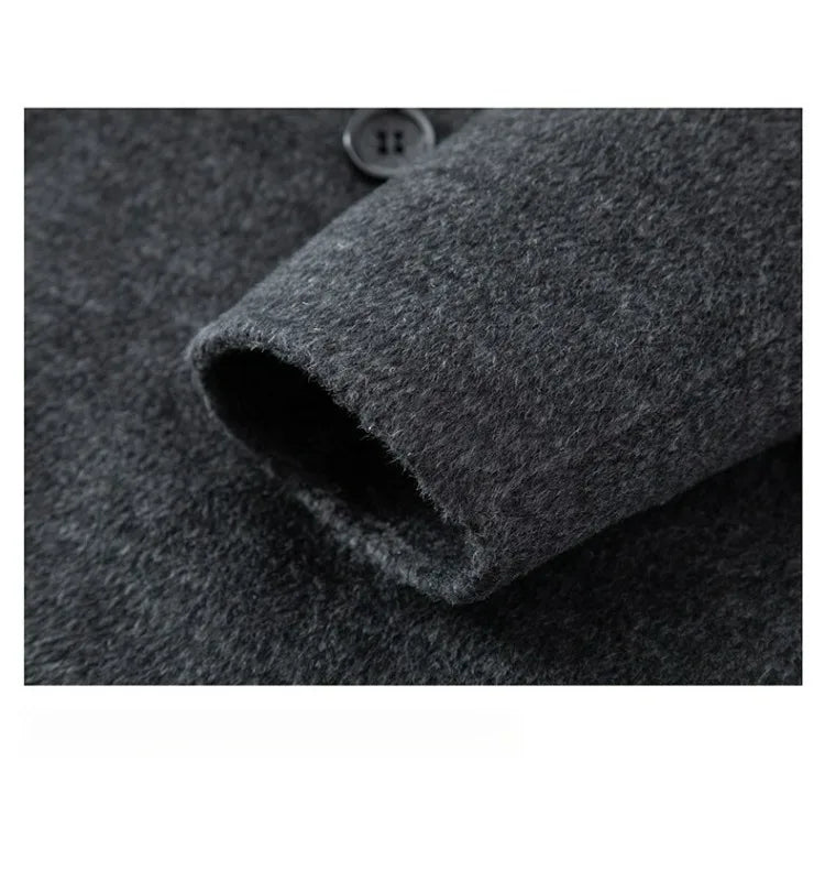 Chaqueta de lana de lujo para hombre Maxbarley, cuello de traje, abrigo ligero y cálido para trabajo, viajes informales, resistente al frío, mezcla de lana para invierno