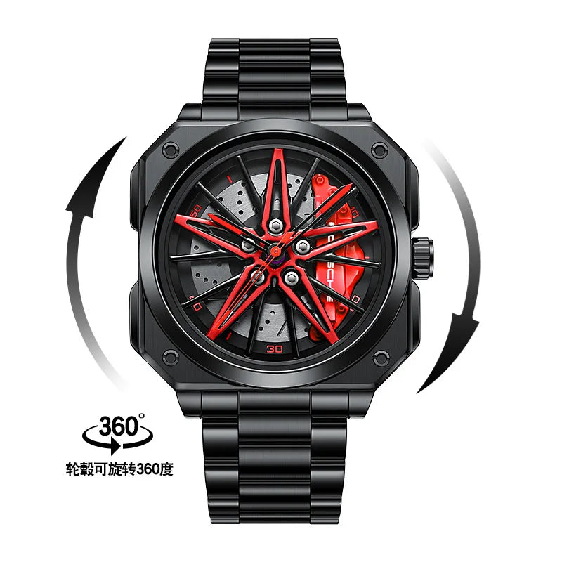 Reloj de cuarzo con esfera giratoria caleidoscopio Sharingan, esfera de anime japonés 3D, reloj de marca superior de lujo, resistente al agua, reloj de moda para hombre.
