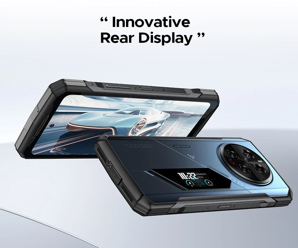 Teléfono robusto DOOGEE V40 Pro 5G versión global, pantalla de 6,78", 16 GB + 512 GB, dimensiones 7300, cámara con IA de 200 MP, 8680 mAh, cargador rápido de 33 W.