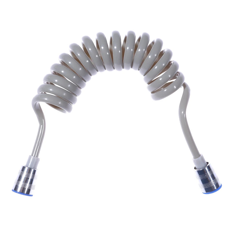 Mangueras de plomería para ducha de baño, lavadora, inodoro, pistola rociadora, cable telefónico, resorte telescópico, manguera de tubo blanco y negro, suministros para baños.