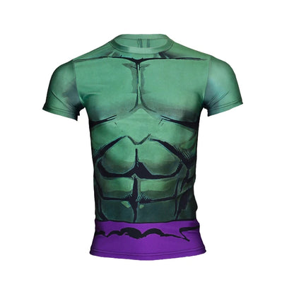 Ropa deportiva Marvel, camiseta de compresión de manga corta para hombre, para entrenamiento, deportes atléticos, fitness, gimnasio, running.