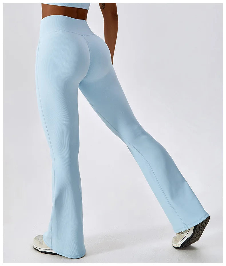 Pantalones de yoga acampanados para mujer, leggings de cintura alta, pantalones de pierna ancha, pantalones deportivos para gimnasio, entrenamiento físico, pantalones acampanados para baile latino.