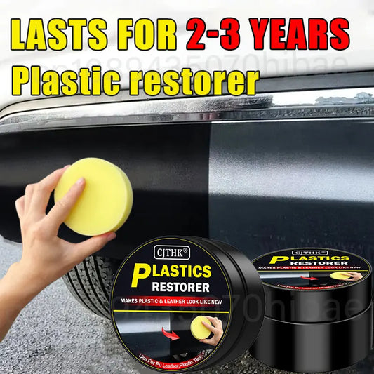 Restaurador de plástico para automóviles, devolviéndole el brillo negro, productos de limpieza para automóviles, restaurador de cuero y plástico, pulido y reparador de automóviles, renovador de revestimientos