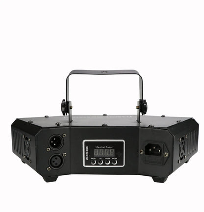Proyector de luz LED RGB de 6 ojos para escenario, con haz estroboscópico, láser, escáner de líneas, DJ, discoteca, sonido DMX, música, fiesta, efecto de iluminación para bar, karaoke.
