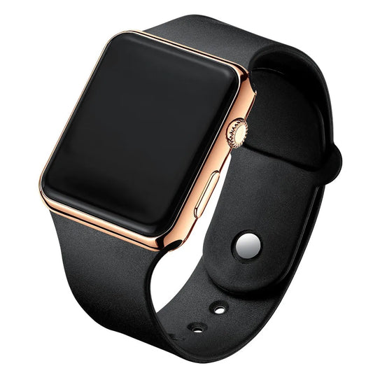 Reloj digital sencillo para hombre y mujer, reloj electrónico deportivo de moda con LED, pulsera de silicona negra, reloj informal para hombre, reloj para hombre