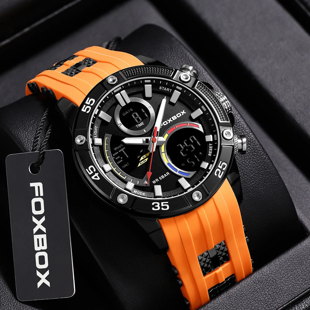 Relojes militares de moda para hombre LIGE, reloj cronógrafo deportivo original de lujo para hombre, reloj de cuarzo resistente al agua, reloj de pulsera digital