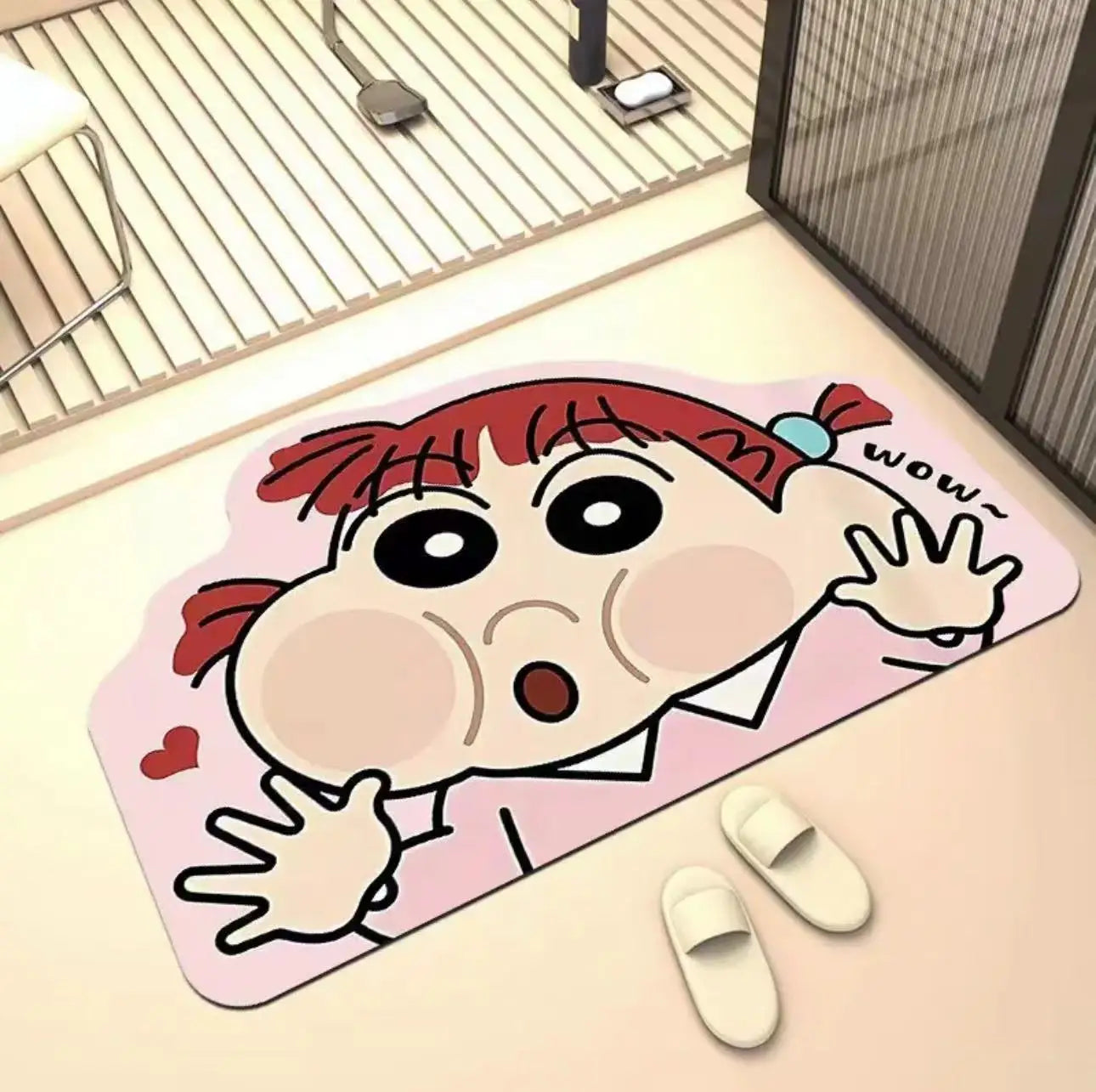 Alfombrilla de ducha de secado rápido, ideal como regalo para el hogar o como accesorio de decoración de anime.