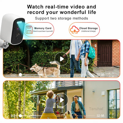 Cámara solar inalámbrica de 4 MP con sensor de movimiento, cámara IP WiFi HD 1440P, cámara de vigilancia CCTV con energía solar para exteriores