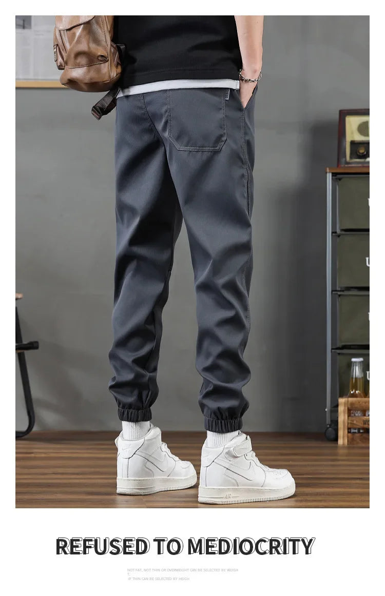 Pantalones casuales de hombre de corte holgado y a la moda, ideales para otoño e invierno. Estilo deportivo clásico y sencillo. Cómodos pantalones holgados para el trabajo.