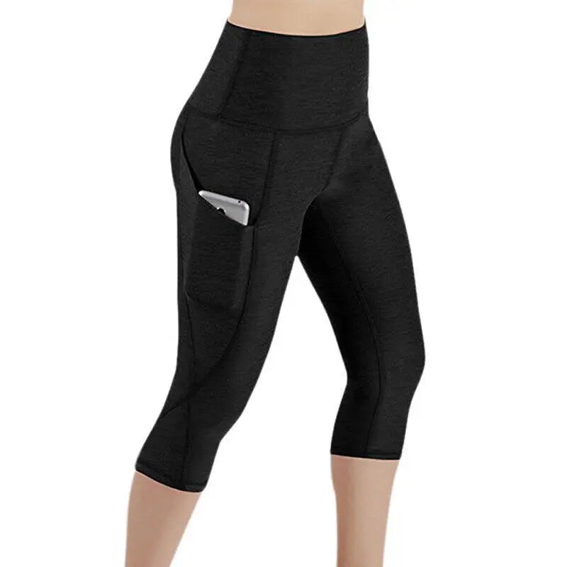 Leggings deportivos sin costuras de cintura alta para mujer, pantalones capri elásticos para yoga, gimnasio, entrenamiento, fitness y running.