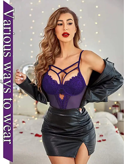 2025 Lencería de mujer Ropa interior sexy para mujer Bodys enteros Lencería erótica Conjunto de mujer Lencería femenina Fresa vs. Nuevo