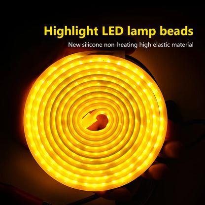 Tira de luz LED para capó de coche, impermeable, para decoración exterior, faros delanteros decorativos, lámpara ambiental universal de 12 V