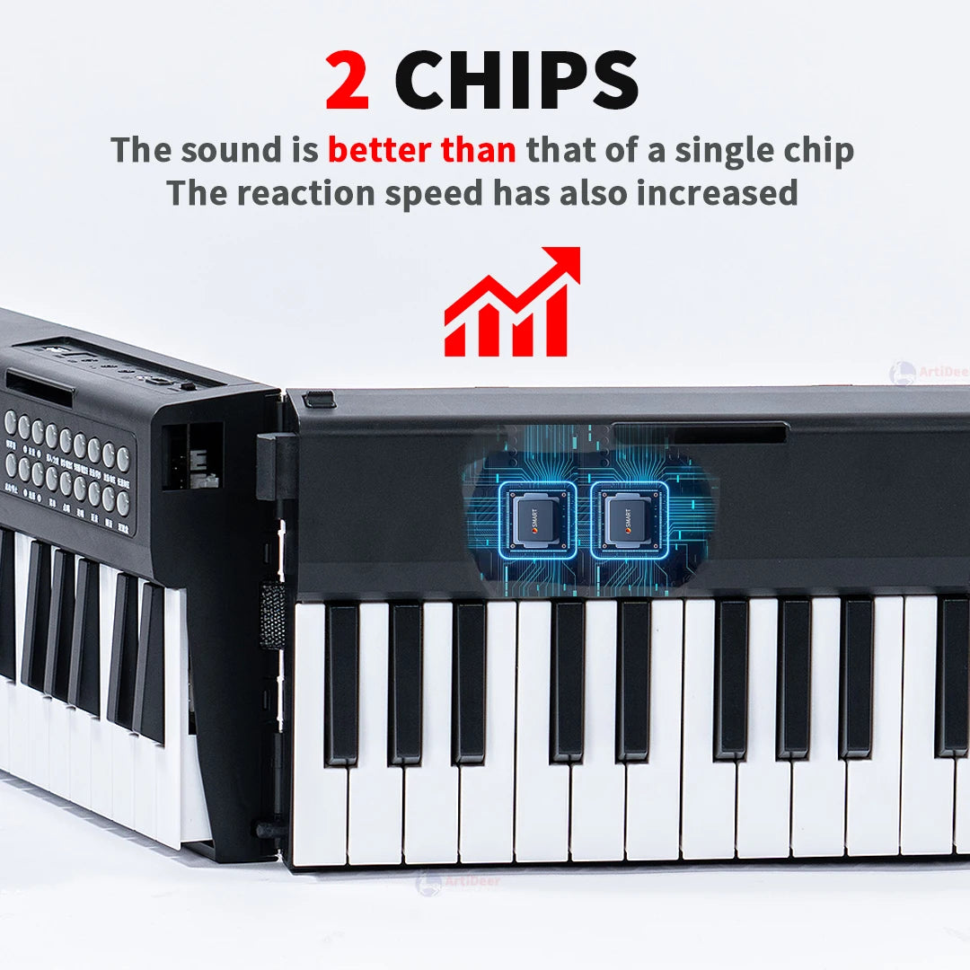 Nuevo piano plegable de 88 teclas, teclado musical MIDI, instrumento musical profesional para niños, sintetizador electrónico portátil para adultos.