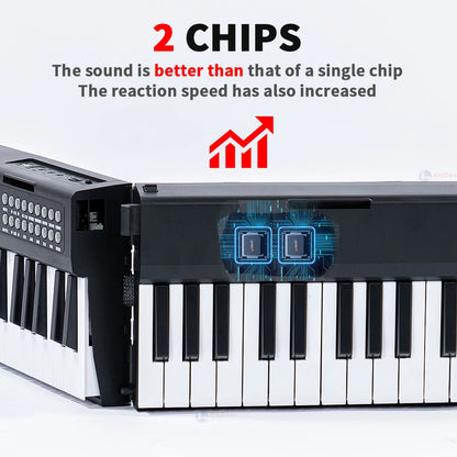 Nuevo piano plegable de 88 teclas, teclado musical MIDI, instrumento musical profesional para niños, sintetizador electrónico portátil para adultos.