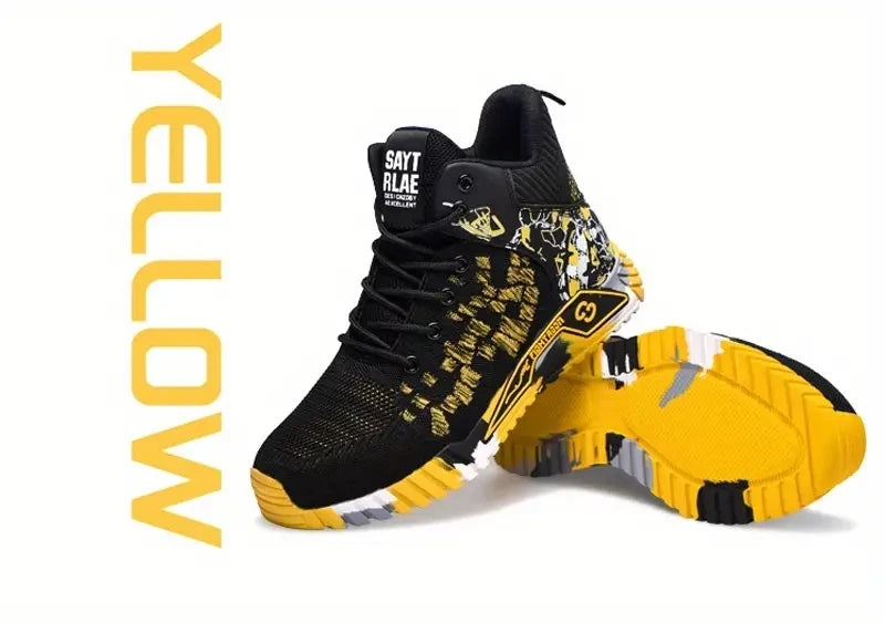 Zapatos de seguridad de caña alta con punta de acero para hombre y mujer, botas de seguridad indestructibles y antigolpes.