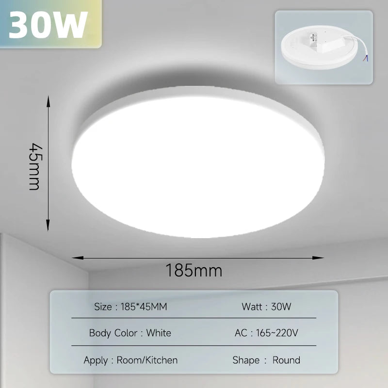 Lámpara de techo LED moderna de 15 W, 20 W, 30 W y 50 W para sala de estar, dormitorio, cocina, iluminación interior.