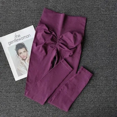 Pantalones de yoga deportivos sin costuras de cintura alta, leggings deportivos para levantar caderas, gimnasio, correr, de secado rápido, ajustados.