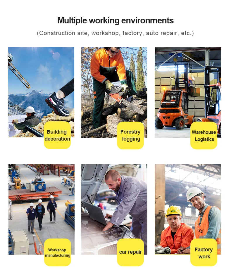 Zapatos de seguridad con puntera de acero para hombre, botas de trabajo industriales antideslizantes, antiperforación y antigolpes, ligeras y con certificación CE.