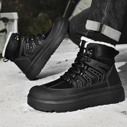 Zapatillas altas de ocio, botines cómodos de moda para hombre, botas para exteriores, zapatos de negocios antideslizantes, nuevas botas de cuero para motocross de hombre