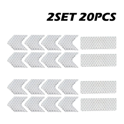 Pegatinas reflectantes para casco de seguridad, para trabajo nocturno, conducción segura, advertencia, calcomanía reflectante para casco de motocicleta y coche, 10 a 50 unidades