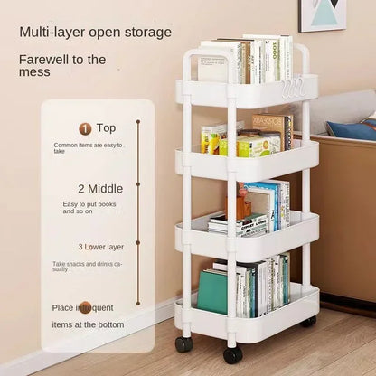 Estante de almacenamiento versátil de varios niveles para cochecitos de bebé, ideal para cocina, dormitorio, baño, inodoro móvil, organizador de piso a techo.
