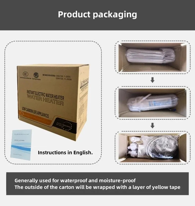 Calentador de agua eléctrico inteligente sin tanque, máquina de agua caliente rápida para el hogar, baño de hotel o apartamento, ducha de agua caliente