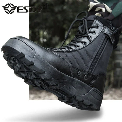 Botas de combate para hombre, botines tácticos de caña alta (tallas 36-46), calzado de seguridad para trabajo, botas de motociclista.