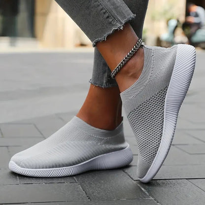 Zapatos de mujer para caminar, de color liso, antideslizantes, informales, de tenis, deportivos, ligeros, transpirables, para trabajar y viajar, talla 36-42