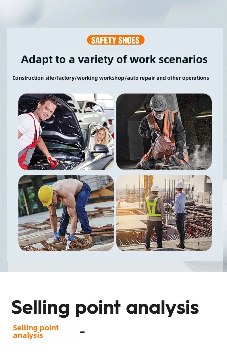 Zapatos de trabajo de cuero antiestáticos, de protección laboral, antiaplastamiento, antipinchazos, antideslizantes, antipolvo y resistentes al desgaste para hombre.
