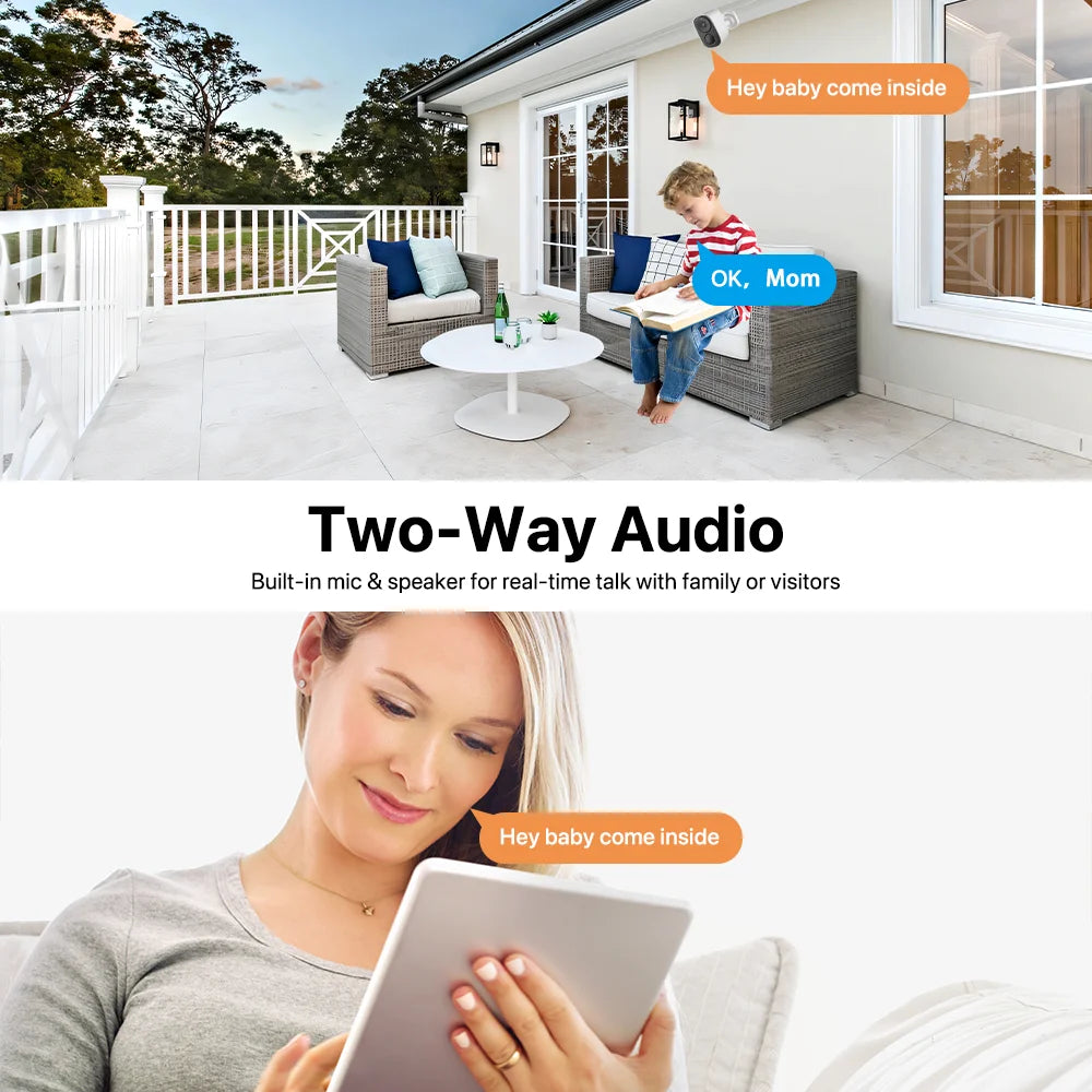 Cámaras de seguridad solares Vstarcam 2K inalámbricas para exteriores con batería, alarma de movimiento PIR, almacenamiento en la nube y audio bidireccional.