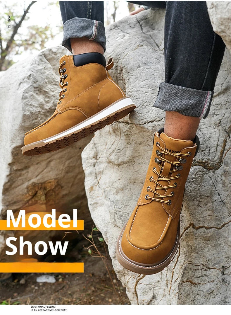 Calzado de seguridad para hombre, resistente a impactos, perforaciones y desgaste. Botas de trabajo antideslizantes de caña alta, ideales para exteriores, fábricas y trabajos de protección.