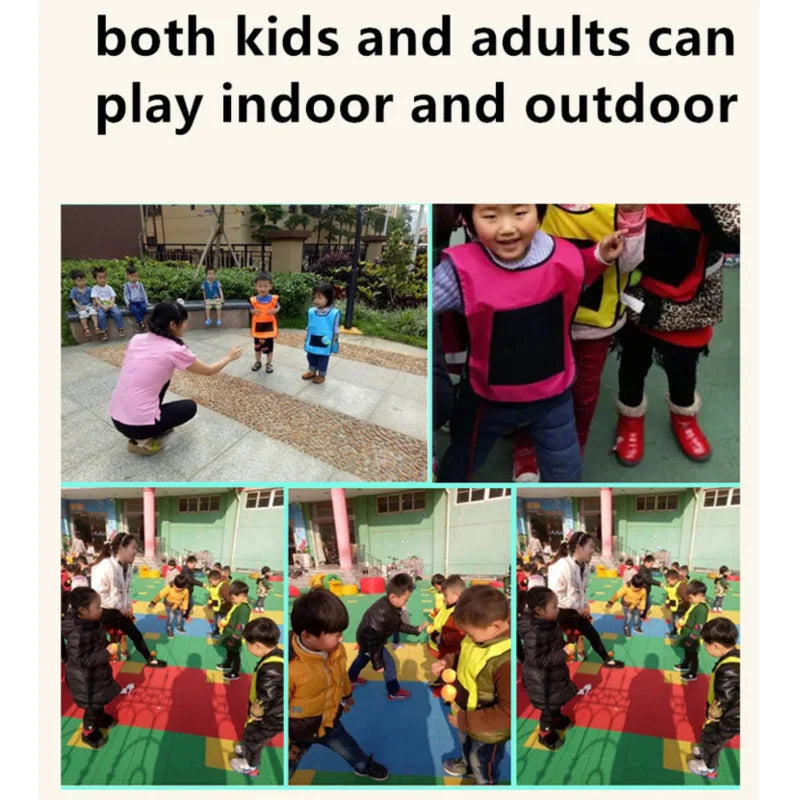 Chaleco deportivo para exteriores, con pelota adhesiva, para lanzar, ideal para niños.