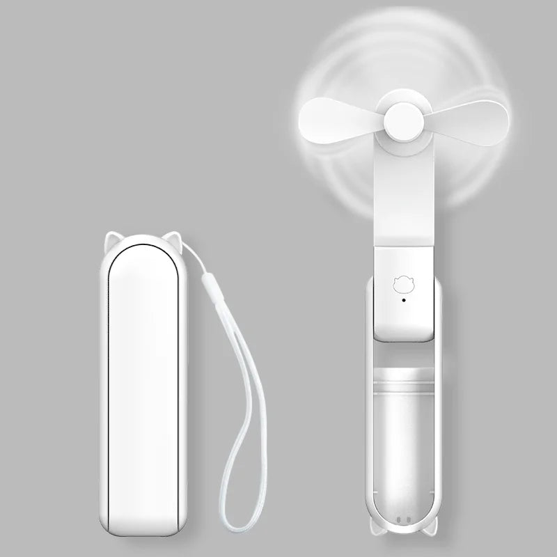 Ventilador portátil de diseño Hook, mini ventilador de mano, diseño único, ventilador de mano personal portátil, recargable por USB con potente turboventilador.