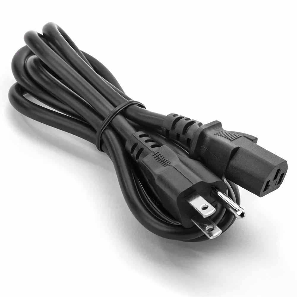 Cable de alimentación universal de 1,5 m (5 pies), 3 pines, 60 °C, 300 V, enchufe estadounidense, para NEMA 5-15P a IEC320C13, negro, PWC75A150US, para 200-300 W