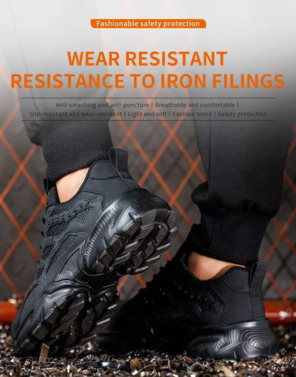 Zapatos de seguridad para hombre, ligeros, protectores, zapatillas de trabajo, calzado ligero y transpirable, zapatos de trabajo antiperforación.