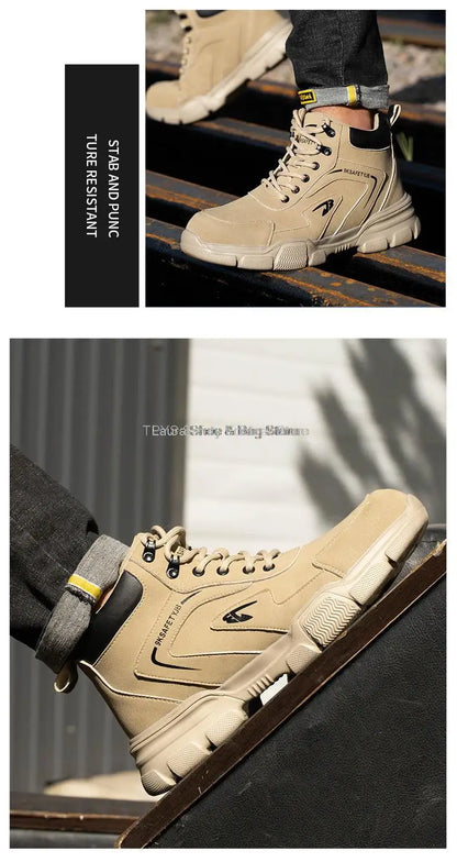 Botas de seguridad protectoras, zapatos de seguridad laboral, botas de seguridad de invierno para hombre, zapatos de trabajo antiperforación, botas de trabajo con punta de acero, indestructibles.
