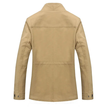 Chaqueta informal de algodón puro lavado para hombre, estilo primavera/otoño, ligera, cortavientos juvenil y a la moda. Abrigo ligero de verano.