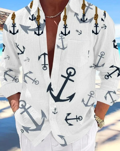 Camisa hawaiana informal para hombre, nueva camisa de verano con estampado 3D azul marino, camisa informal de manga corta, ropa transpirable para hombre