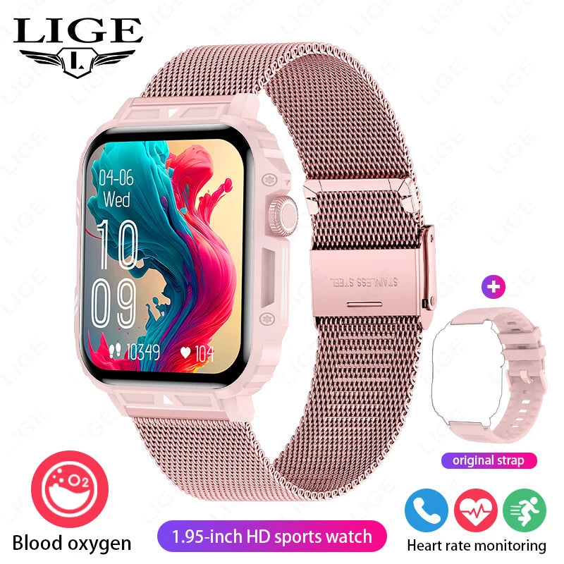 FOXBOX 2025 - Reloj inteligente para hombre y mujer, de 1,95 pulgadas, con Bluetooth, llamadas, IP68, resistente al agua, deportivo y de fitness