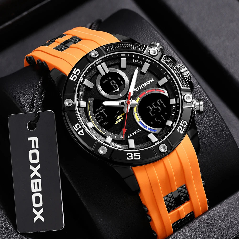 Relojes militares de moda para hombre LIGE, reloj cronógrafo deportivo original de lujo para hombre, reloj de cuarzo resistente al agua, reloj de pulsera digital