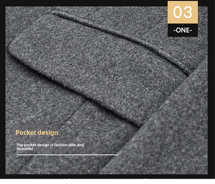 Abrigo de lana de invierno COMXZ 2025 para hombre, estilo retro, grueso, de cachemir, ropa urbana coreana, ligero, de lujo, con mezcla de lana.