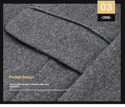 Abrigo de lana de invierno COMXZ 2025 para hombre, estilo retro, grueso, de cachemir, ropa urbana coreana, ligero, de lujo, con mezcla de lana.