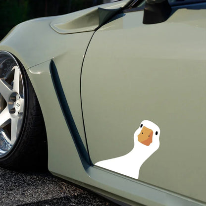 Pegatinas creativas de dibujos animados para coche, diseño de ganso, para todo el cuerpo, impermeables, de vinilo, a color, accesorios exteriores