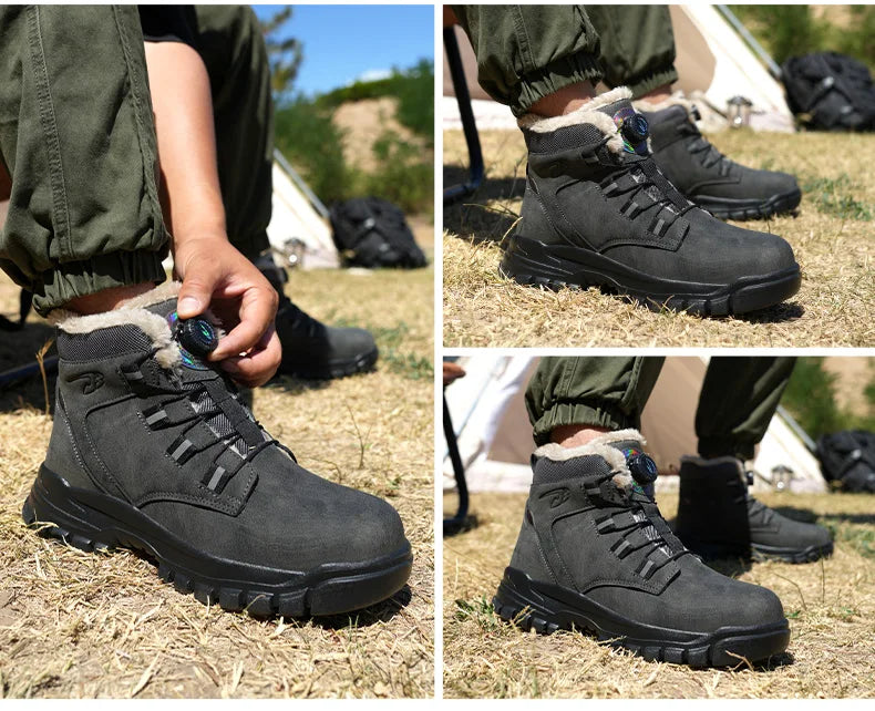 Botas de trabajo de seguridad de invierno para hombre y mujer, tallas 47 y 48, impermeables, ligeras, con puntera de acero, calzado de seguridad protector para hombre.