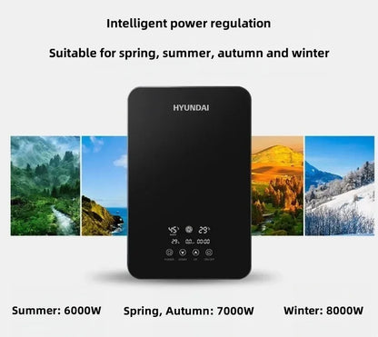 Calentador de agua eléctrico inteligente sin tanque, máquina de agua caliente rápida para el hogar, baño de hotel o apartamento, ducha de agua caliente